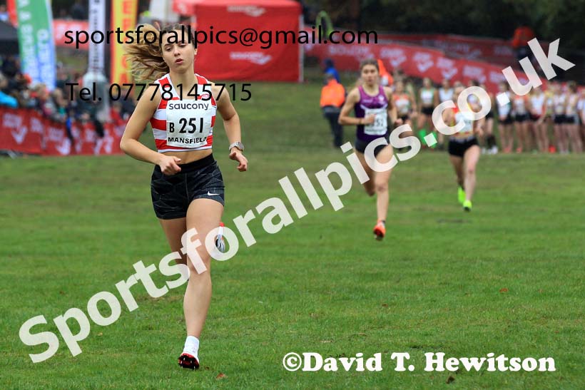 Junior Women, 2022 National Cross Country Relays, Berry Hill Park, Mansfield.  Photo: David T. Hewitson/Sports for All Pics